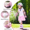 image:imageBOSONER Basic Kids Protective Gear Kids Knee Pads and Elbow Pads with Wrist Guards Set for 315 Years  Design for Roller Skates Cycling BMX Bike Skateboard Inline Skating Scooter Riding SportsWhite Pink