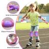 image:imageBOSONER Basic Kids Protective Gear Kids Knee Pads and Elbow Pads with Wrist Guards Set for 315 Years  Design for Roller Skates Cycling BMX Bike Skateboard Inline Skating Scooter Riding SportsPurple Pink