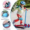 image:imageBOSONER Basic Kids Protective Gear Kids Knee Pads and Elbow Pads with Wrist Guards Set for 315 Years  Design for Roller Skates Cycling BMX Bike Skateboard Inline Skating Scooter Riding SportsGray Blue