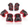 image:imageBOSONER KidsYouth Knee Pad Elbow Pads Guards Protective Gear Set for Roller Skates Cycling BMX Bike Skateboard Inline Skatings Scooter Riding SportsBlack  Red