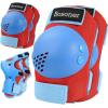 image:imageBOSONER KidsYouth Knee Pad Elbow Pads for Roller Skates Cycling BMX Bike Skateboard Inline Rollerblading Skating Skatings Scooter Riding SportsRed  Blue