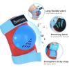 image:imageBOSONER KidsYouth Knee Pad Elbow Pads for Roller Skates Cycling BMX Bike Skateboard Inline Rollerblading Skating Skatings Scooter Riding SportsRed  Blue