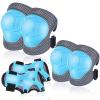 image:imageBOSONER Basic Kids Protective Gear Kids Knee Pads and Elbow Pads with Wrist Guards Set for 315 Years  Design for Roller Skates Cycling BMX Bike Skateboard Inline Skating Scooter Riding SportsGray Blue