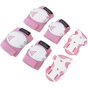 image:imageBOSONER KidsYouth Knee Pad Elbow Pads for Roller Skates Cycling BMX Bike Skateboard Inline Rollerblading Skating Skatings Scooter Riding SportsPink  White