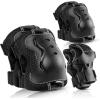 image:imageBOSONER Knee Pads for Kids RollerSkating Adjustable Protective Gear Set Knee Elbow Pads Wrist Guards for Bike Cycling Skateboarding Scooter Gifts 38915 Years Boys GirlsBlack