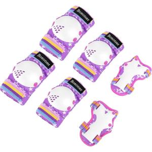 image:imageBOSONER Knee Elbow Pads for Kids Knee Pads and Elbow Pads for Kids 315  Protection Gear for GirlsBoysPurple Star