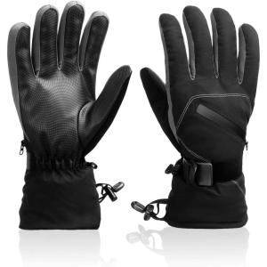 image:imageBOSONER Ski Snowboard Gloves Waterproof Winter Warm Gloves Cold Weather Touchscreen Snow Gloves for Mens Womens Kids SkiingSnowboardingBlack
