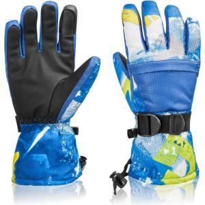 image:imageBOSONER Ski Snowboard Gloves Waterproof Winter Warm Gloves Cold Weather Touchscreen Snow Gloves for Mens Womens Kids SkiingSnowboardingBlue