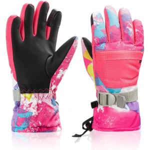 image:imageBOSONER Ski Snowboard Gloves Waterproof Winter Warm Gloves Cold Weather Touchscreen Snow Gloves for Mens Womens Kids SkiingSnowboardingPink