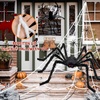 image:imageBOSONER Halloween Decorations Outdoor Spider Webs 1Pcs Giant Spiders  200 Triangular Web with Hook  Stretch Web and Ground Stakes for Large Halloween Decor and Haunted House Decoration  Triangular Web Design Includes Ground Stakes Haunted House Decor Outdoor Use Includes HookBlack