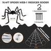 image:imageBOSONER Halloween Decorations Outdoor Spider Webs 1Pcs Giant Spiders  200 Triangular Web with Hook  Stretch Web and Ground Stakes for Large Halloween Decor and Haunted House Decoration  Triangular Web Design Includes Ground Stakes Haunted House Decor Outdoor Use Includes HookBlack