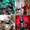 image:imageBOSONER Halloween Decorations Outdoor Spider Webs 1Pcs Giant Spiders  200 Triangular Web with Hook  Stretch Web and Ground Stakes for Large Halloween Decor and Haunted House Decoration  Triangular Web Design Includes Ground Stakes Haunted House Decor Outdoor Use Includes HookBlack