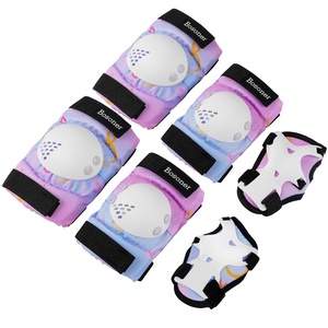 image:imageBOSONER KidsYouth Knee Pad Elbow Pads Guards Protective Gear Set for Rollerblade Roller Skates Cycling BMX Bike Riding Skateboard Inline Skatings Scooter Riding Sports PinkbluePink Blue
